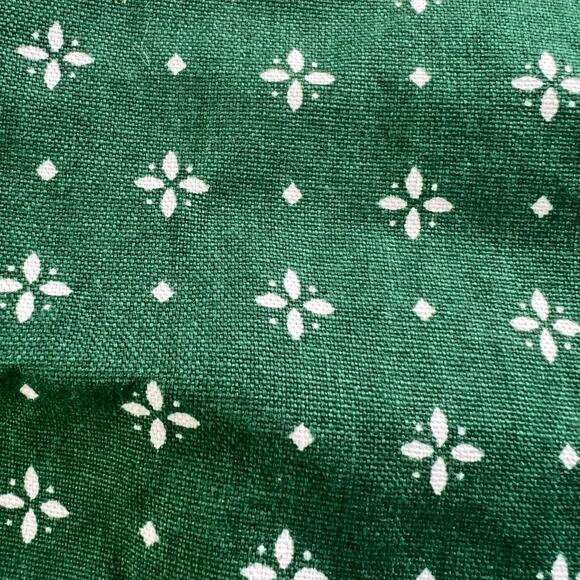 Longaberger Green Heritage 1990s Laundry Basket Liner Green & White - Picture 5 of 10